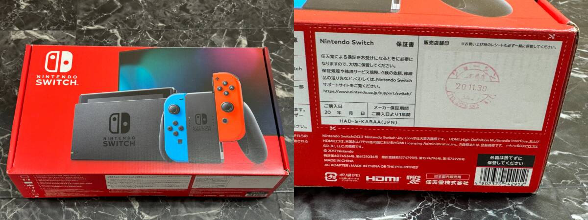 【中古/ゲームハード】任天堂 Nintendo Switch 新型Nintendo Switch JOY-CON(L) ネオンブルー/(R) ネオンレッド 4902370542912_画像1