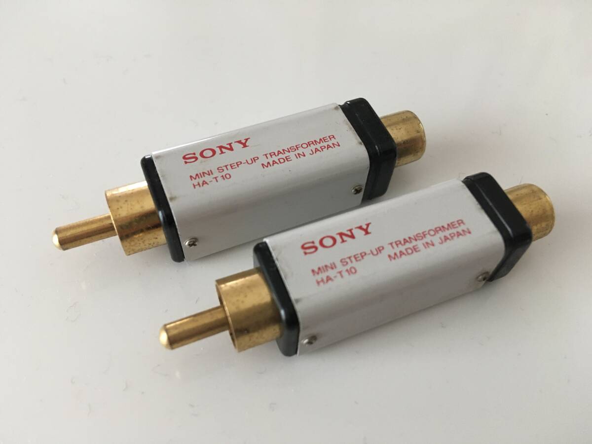 SONY ソニー HA-T10 2個組 MC用 小型 昇圧トランス U型コアダブルコイル MM端子に簡単接続 ピンジャックタイプ 日本製_画像1