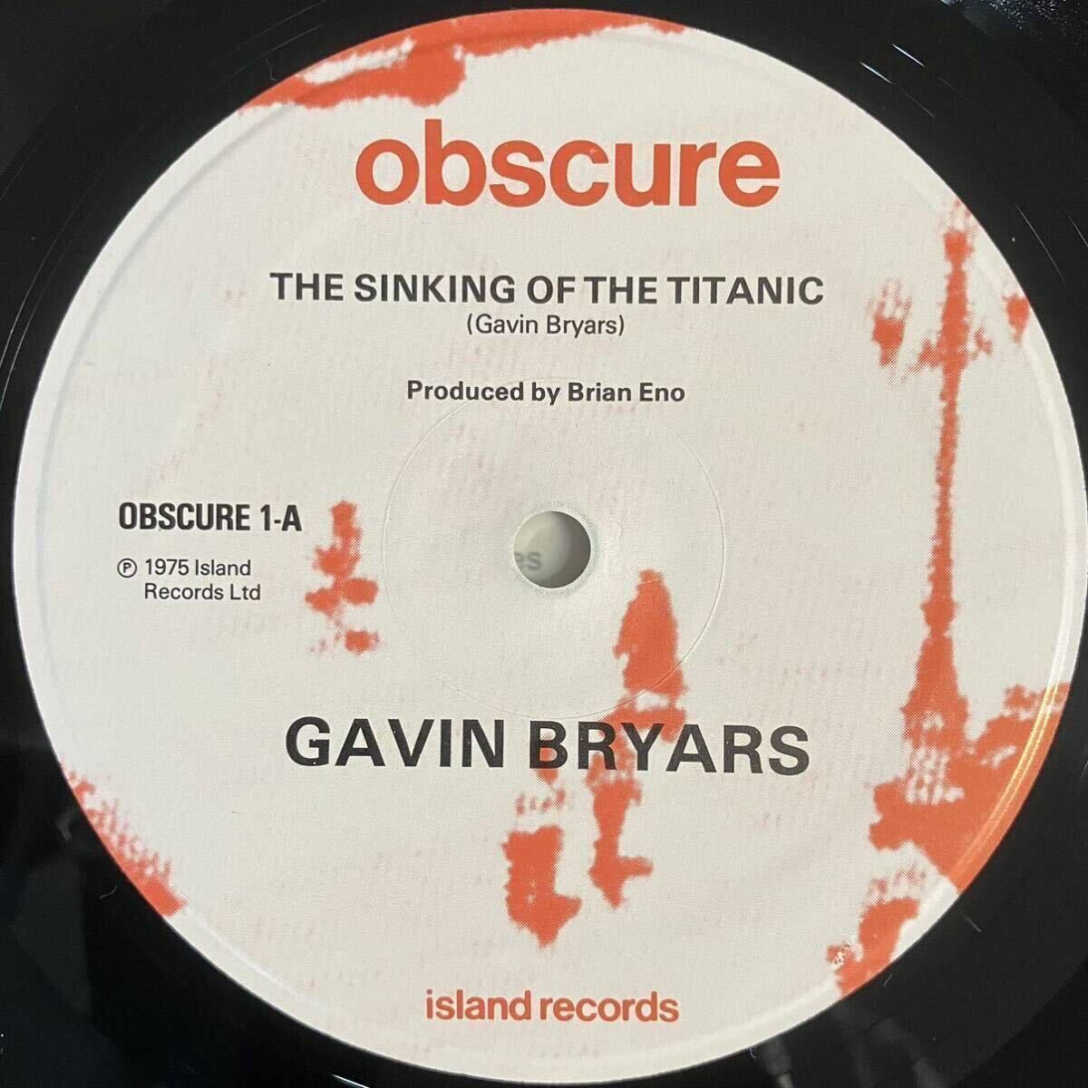 ♪UK盤♪Gavin Bryars ブライアン・イーノ プロデュース Obscureレーベル第一作 The Sinking of the Titanic 英Islandオリジナルの画像2