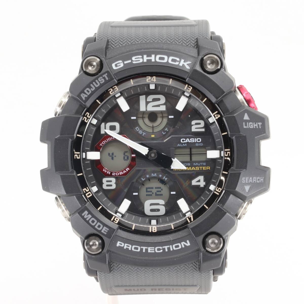 ITS939N8682Q 即決 本物 美品 CASIO カシオ G-SHOCK Gショック マッドマスター GwG-100 ソーラー メンズ 腕時計 フラック×レッドの画像1