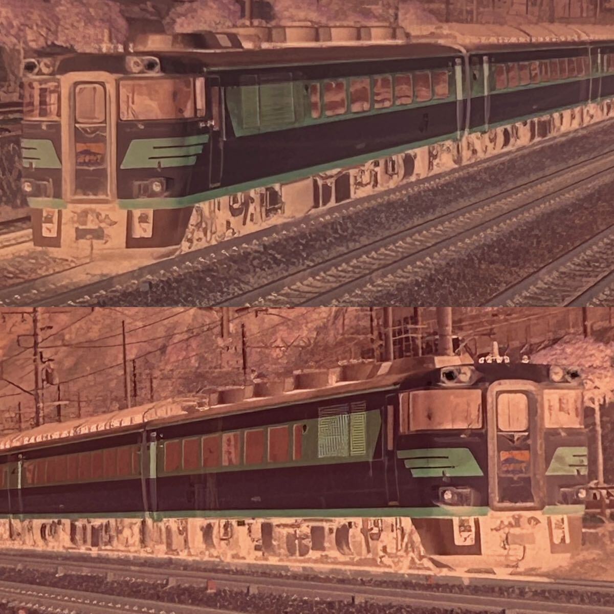  old railroad photograph nega film EF651066 EF8146 EF659. height ..EF6614 is ...EF6599 EF58150 super . bird row car Showa era train (042801