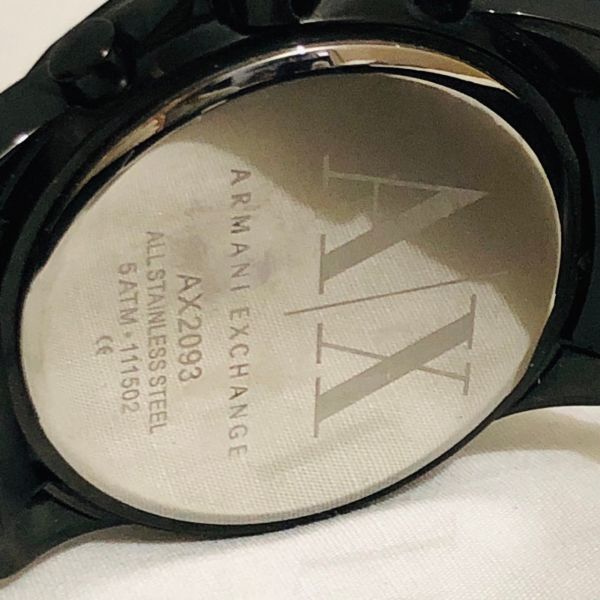 yt1006【60】//ARMANI EXCHANGE★アルマーニエクスチェンジ　AX2093　クロノグラフ　デイト　オールブラック　メンズ腕時計　A/X_画像9
