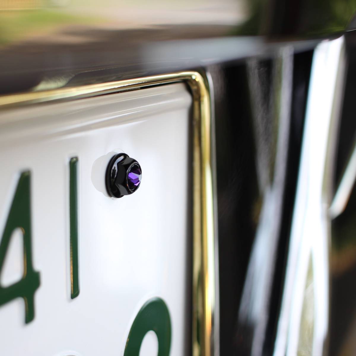スワロフスキー ナンバーボルト 4個 紫 スズキ カスタム アルト ラパン スペーシア ハスラー ワゴンR スティングレー カラースワロの画像5