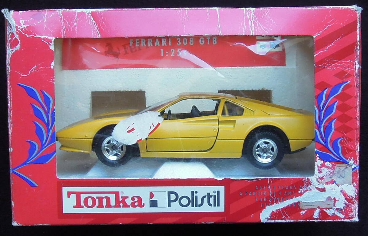 Tonka POLISTIL 1/25　フェラーリ308GTB　黄色　イエロー_画像1