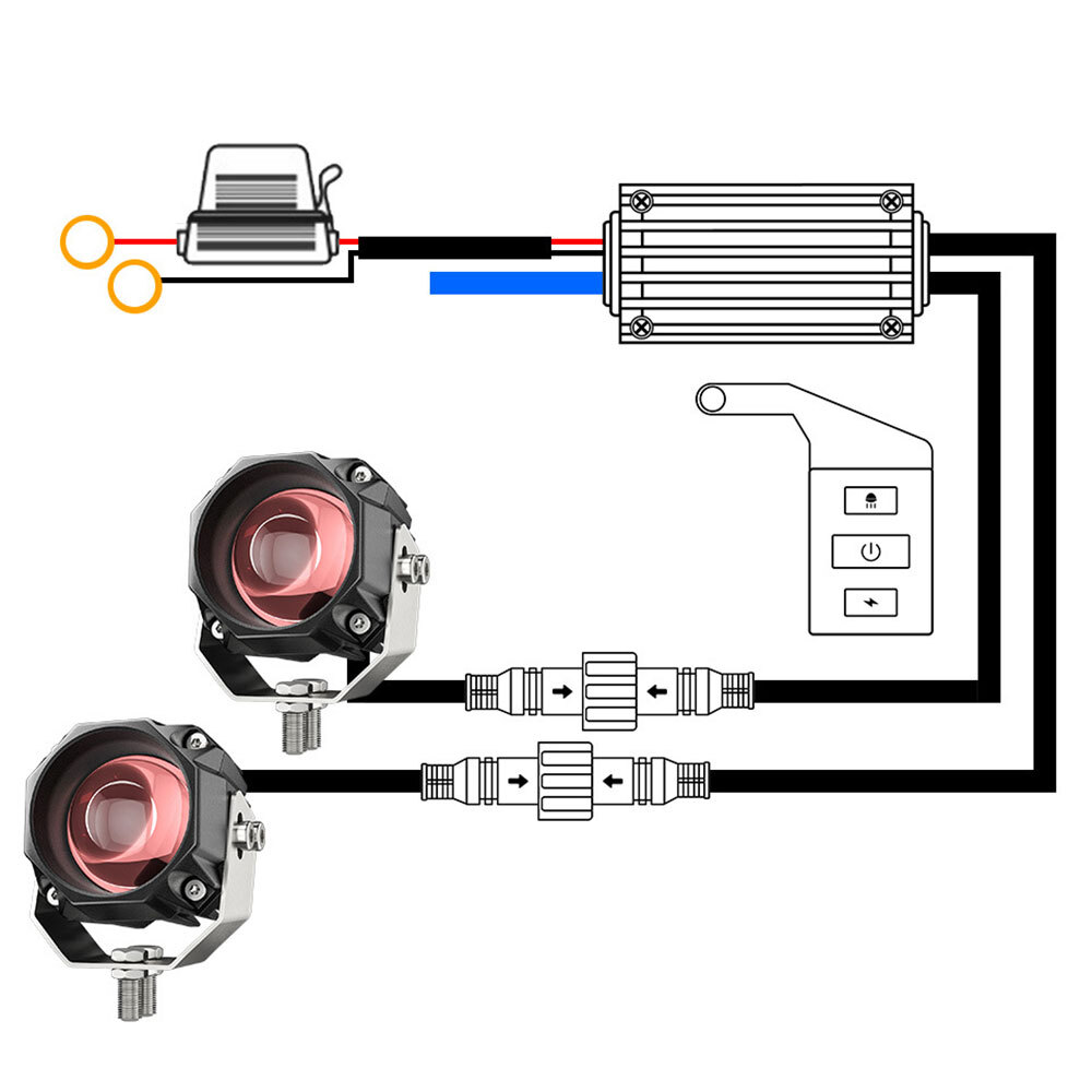 送料無料● 新発売!! 5モード 20W LED フォグランプ ワークライト ストロボ 作業灯 ホワイト/イエロー/ホワイト・イエロー オートバイ 2個_画像7