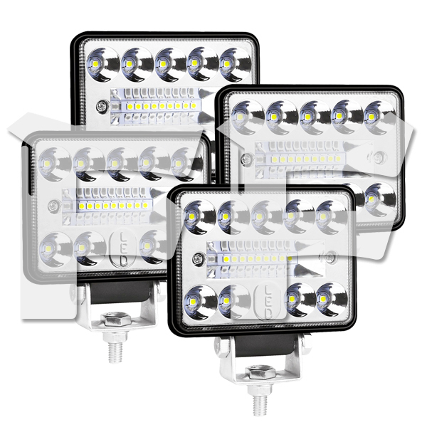 送料無料.. LED 作業灯 ワークライト 3インチ 54W ホワイト 6500K 新品 投光器 前照明灯 建設機械 トラック SUV 3C-54W 12V/24V 4個の画像1