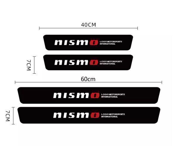 S118【NISMO】 ニスモ ドア フット プロテクター カーボン ステッカー スカッフ プレート 180SX フーガ プレジデント ティーダの画像2