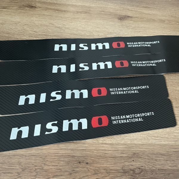 S118【NISMO】 ニスモ ドア フット プロテクター カーボン ステッカー スカッフ プレート 180SX フーガ プレジデント ティーダ