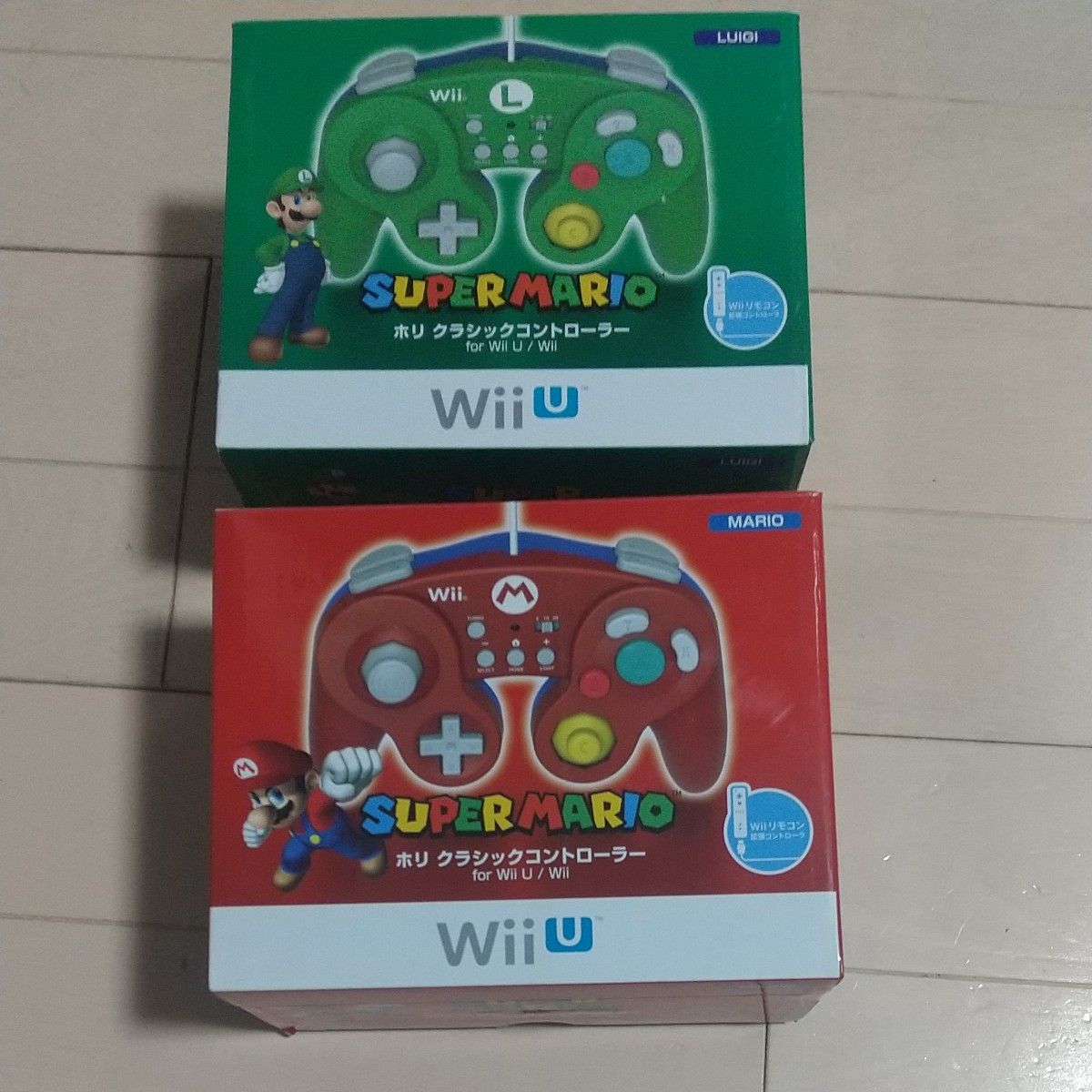 美品 Wii U / Wii対応  完品  セット販売  ホリ クラシックコントローラー for マリオ+ コントローラー ルイジ