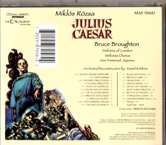 Julius Caesar /５３年オリジナル・スコア/音楽、miklos rozsaの画像2