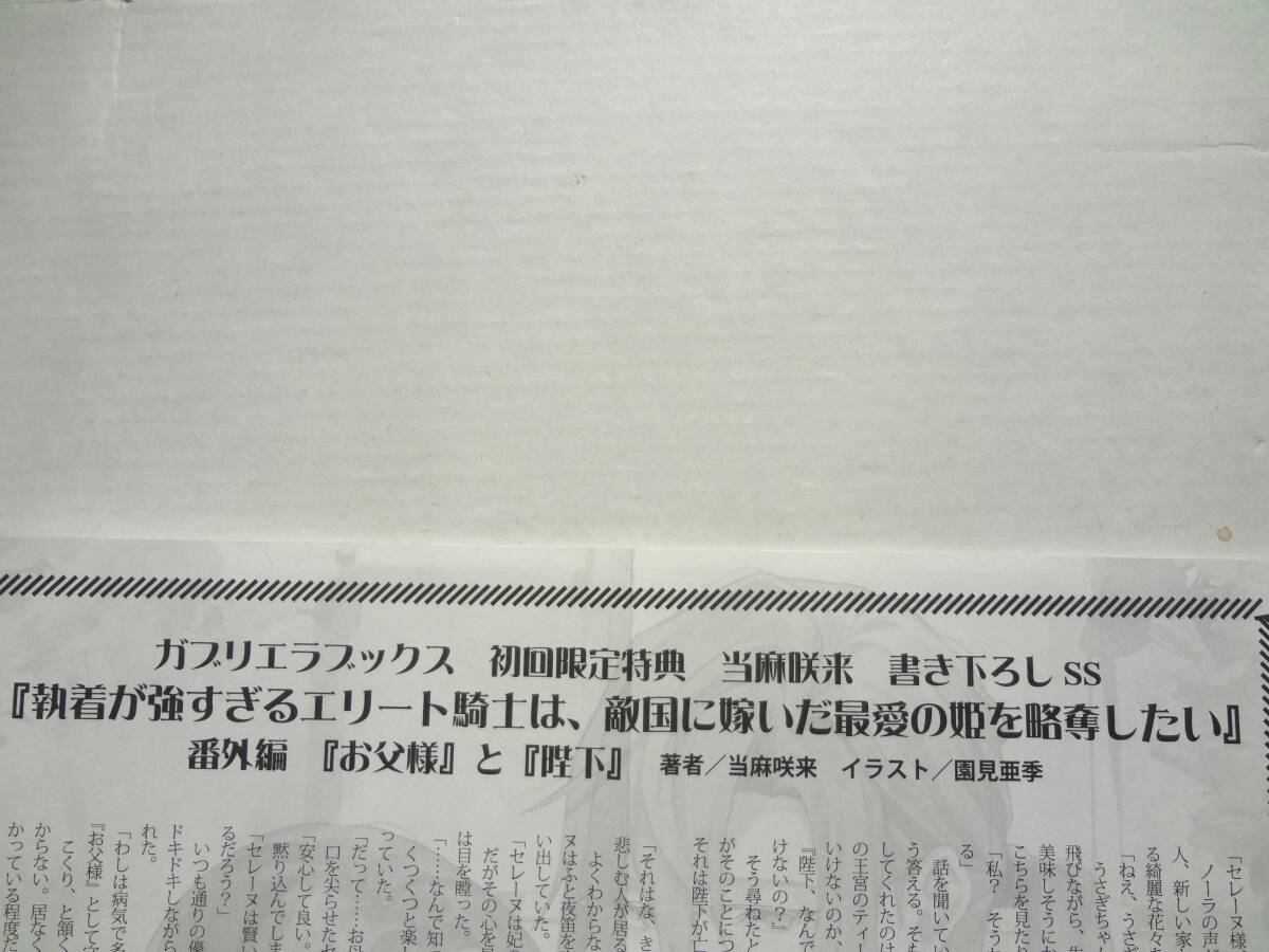 ライトノベル　執着が強すぎるエリート騎士は、敵国に嫁いだ最愛の姫を略奪したい　　/　　著者　当麻咲来_画像1の拡大