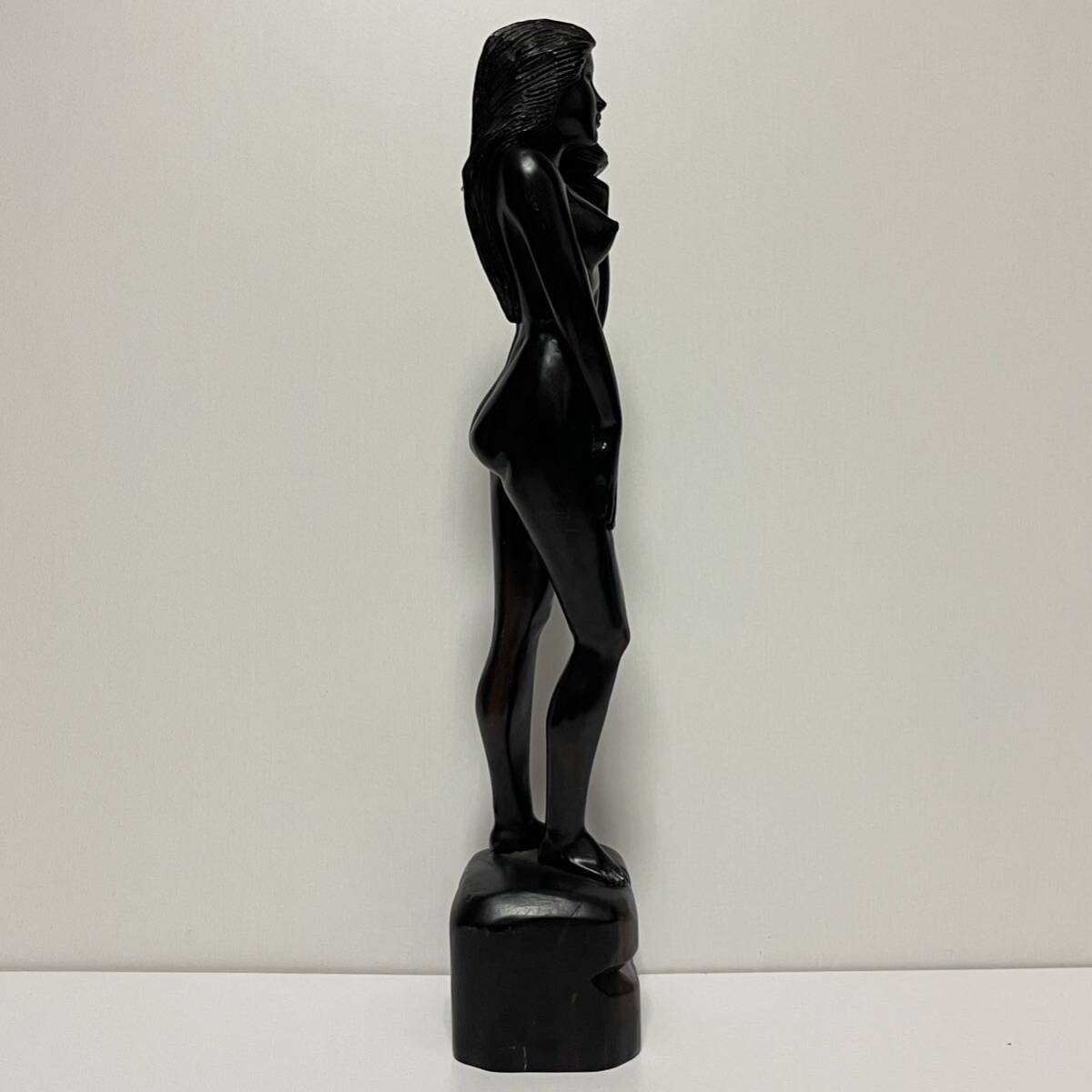 簡易クリーニング済 木彫り 裸婦像 ヌード 女性像 置物 インテリア 彫刻 美術品 オブジェ SW202_画像7