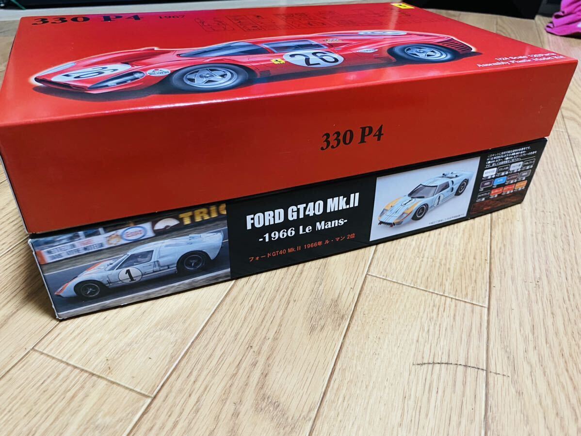 FUJIMI/フジミ 1/24 フェラーリ 330P4 & フォード GT40 Mk.Ⅱ プラモデル 2台セット 未組立 Ford VS Ferrari_画像3