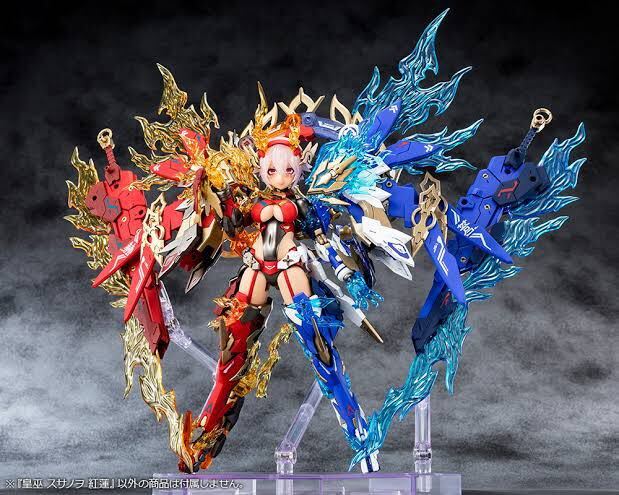 コトブキヤ メガミデバイス 1/1 皇巫 スサノヲ 蒼炎 & 紅蓮 プラモデル 2体セット 未開封 フレームアームズ 美少女 美プラ_画像9