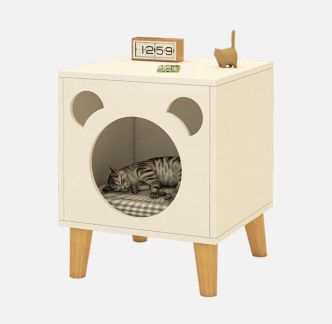 ベッドサイドキャビネット猫小屋現代のシンプルな寝室ベッドサイドキャビネット家庭用物置き小型キャビネット四季通用式猫ベッドの画像3