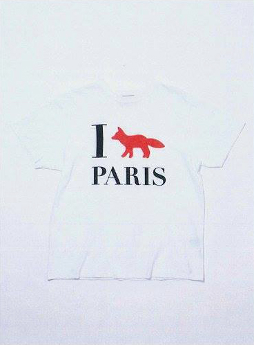 Maison Kitsune メゾン キツネ Tシャツ TEE I FOX PARIS M 白 ホワイト 半袖 ロゴ レター 春夏 メゾンキツネ パリジャン カットソー