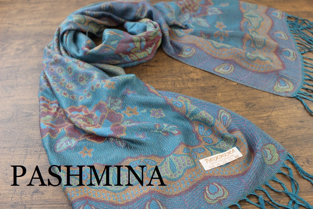  new goods middle thin [ pashmina Pashmina].. pattern emerald green group multicolor GREEN large size stole cashmere 100% Cashmere