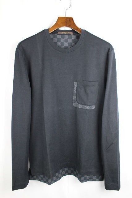 ルイヴィトン LOUISVUITTON ダミエグラフィット ロング Tシャツ ブラック [S] メンズ カットソー ロンT カットソー　I414_画像2