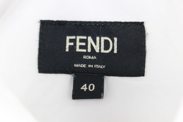 20SS フェンディ FENDI ポケット ロゴ カジュアルシャツ ホワイト FS0751 AF04 [40] メンズ カッターシャツ トップス I48_画像4