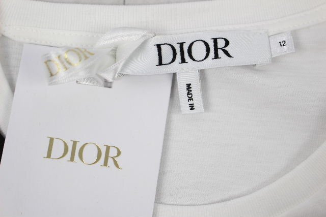 クリスチャンディオール Dior CDロゴ ビッグリボン カットソー ホワイト 4SBM13TEEH [XS～S相当] レディース Tシャツ ロンT 長袖 N48