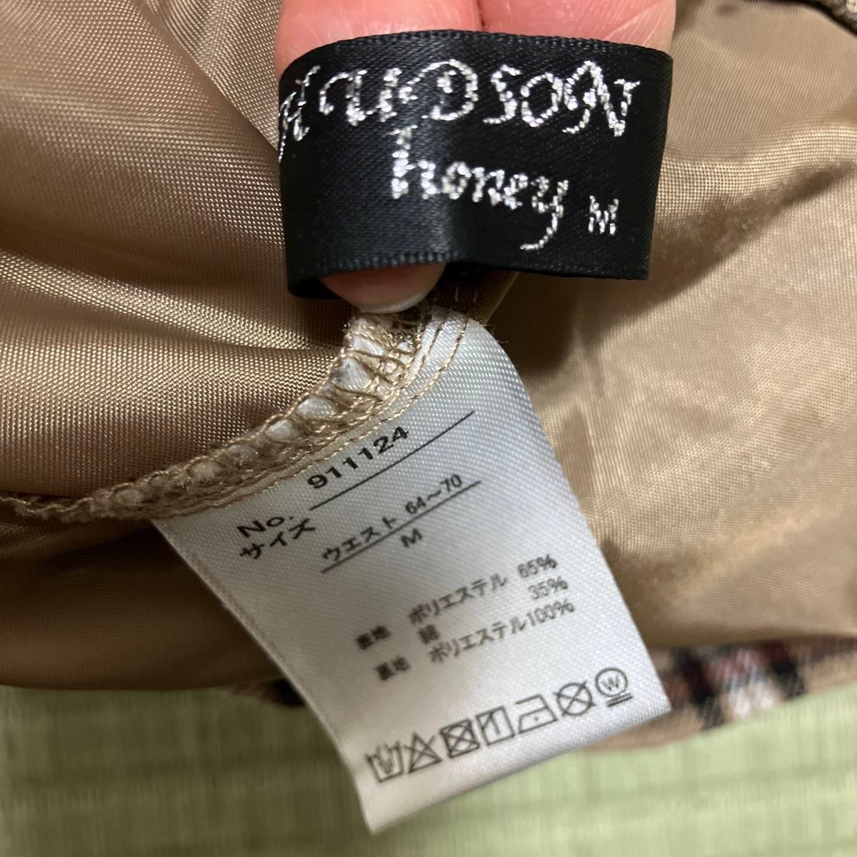 Hudson  honey  ミニ　ショートパンツ　巻きスカート風　チェック