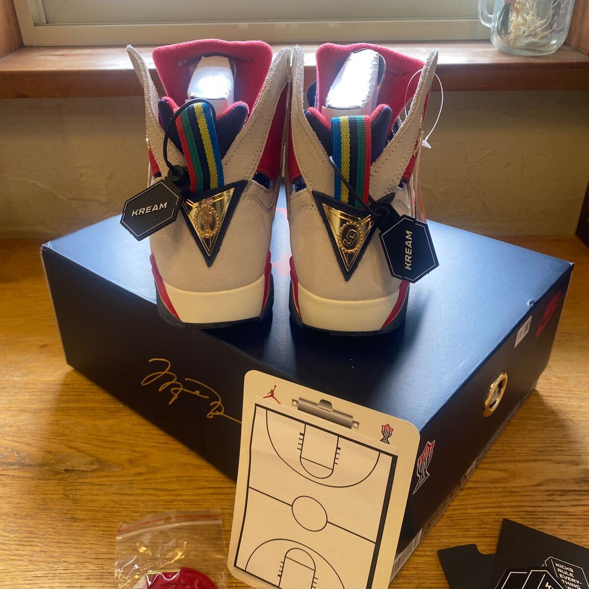 新品未使用　Trophy Room × Nike Air Jordan 7 True Red and Obsidian 26.5cm 貴重なNIKEオレンジタグ付き_画像4