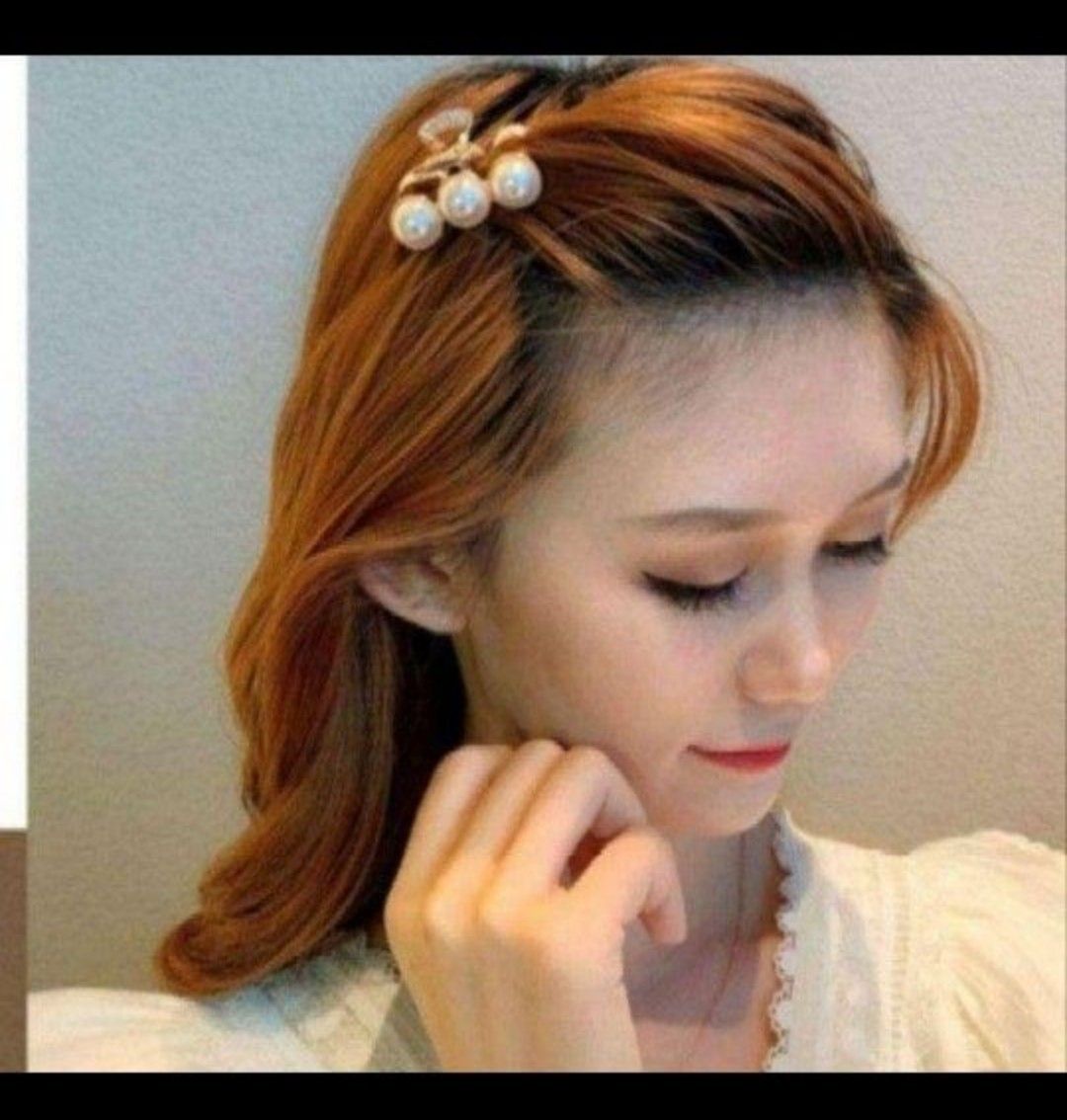 パール 髪飾り可愛いミニバンズクリップ パールヘアクリップ　上品韓国ヘアアクセサリー簡単髪留め 結婚式 卒業式 入学式　パール