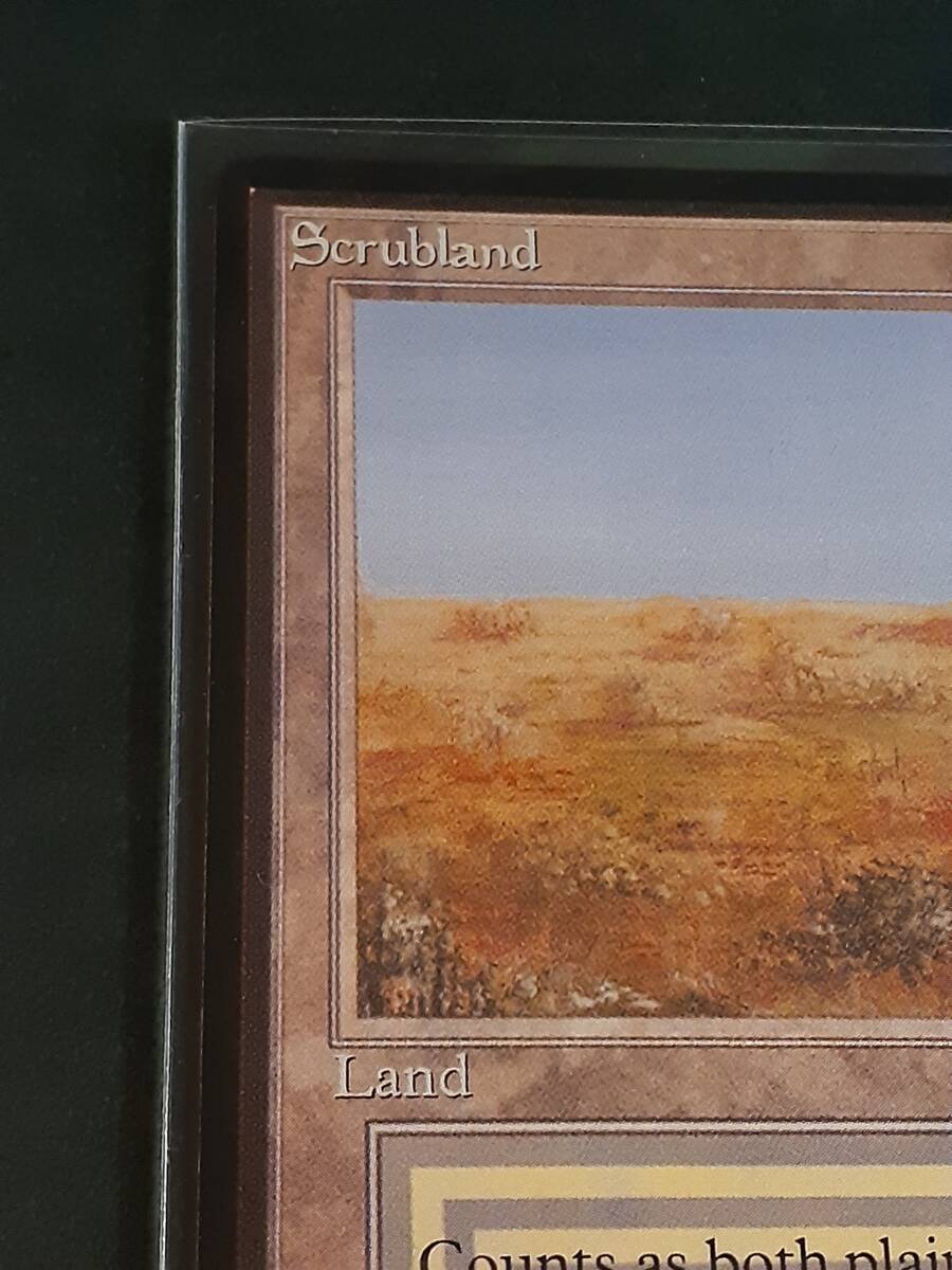 SCRUBLAND ベータ BETA β デュアルランド R レア 説明文熟読 土地 英語版 MTG DUAL LAND マジックザギャザリング Legacy 初期 旧枠 61E_画像2