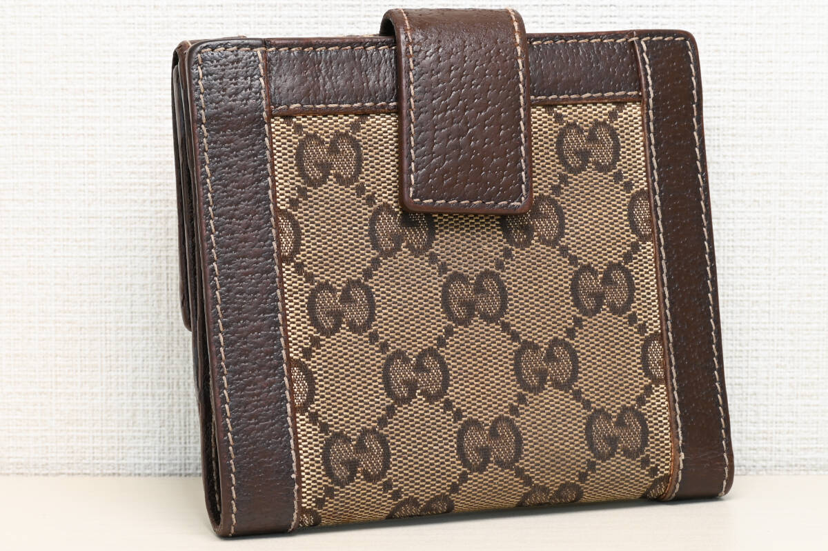 GUCCI グッチ GG柄 GGキャンバス レザー 二つ折り 財布 ウォレット ミニ財布_画像2