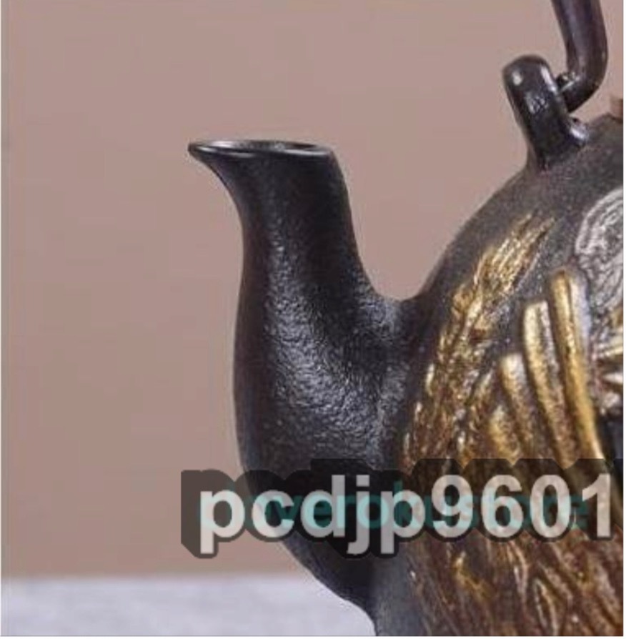 爆売り！茶壺 手彫り鉄壺 鉄やかん 鉄分補給 未塗装鉄器 茶道具 1.3L_画像5