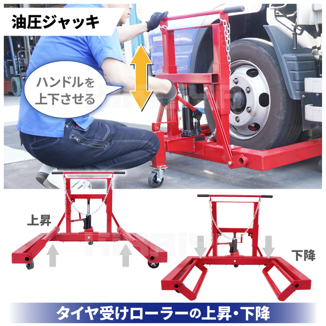 トラックタイヤドーリー600kg 「すご楽」 ホイールドーリー TB用タイヤ交換（個人様は営業所止め） KIKAIYA_画像4