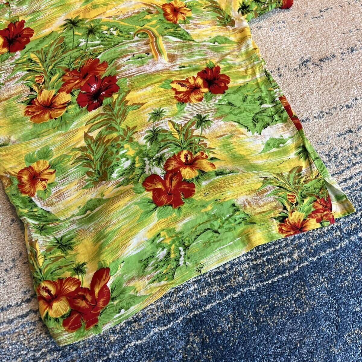 50s~60s vintage aloha shirt ISLAND アロハシャツ ヴィンテージ ハワイアンシャツ MADE IN California オープンカラー ロカビリー 半袖_画像6