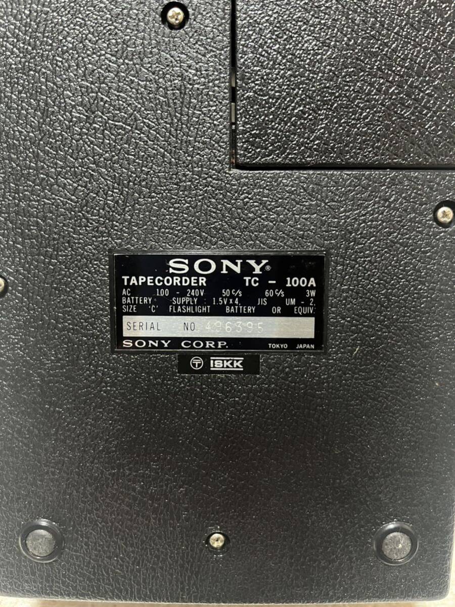 ☆当時物 SONY テープレコーダー TC-100A カバー付き 昭和レトロ カセットデッキ ソニー ジャンク☆の画像5
