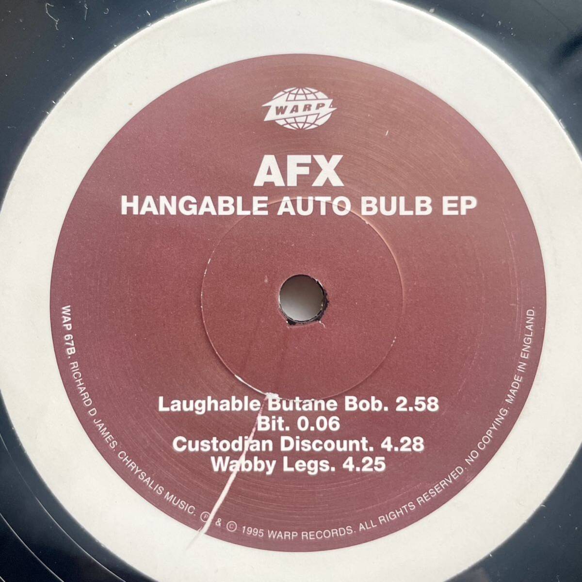 AFX / HANGABLE AUTO BULB EP Aphex Twin エイフェクスツイン WARP 1995年リリース UKオリジナル 3,000枚限定盤の画像2