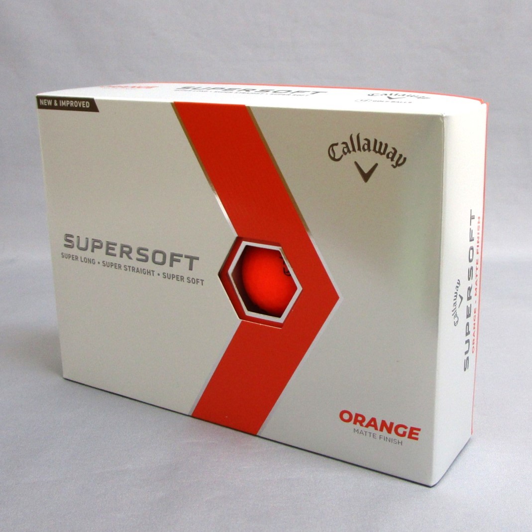 Callaway 2023年 スーパーソフト オレンジ 1箱 12球 US仕様 キャロウェイ SUPERSOFT 2ピース カラーボール マットフィニッシュ_画像1