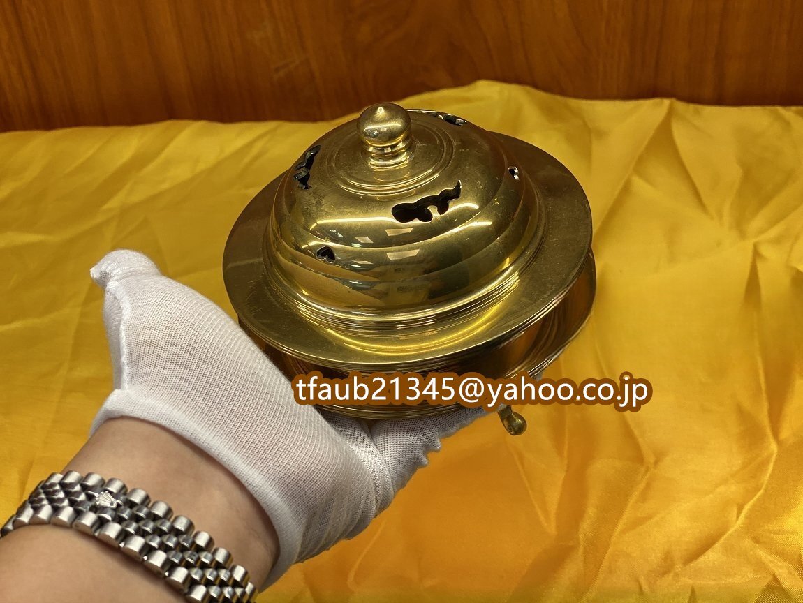 ケーリーフショップ】「密教法具 寺院用仏具」火舎香炉 真鍮製 ケーリーフショップ】「密教法具 寺院用仏具」火舎香炉 真鍮製