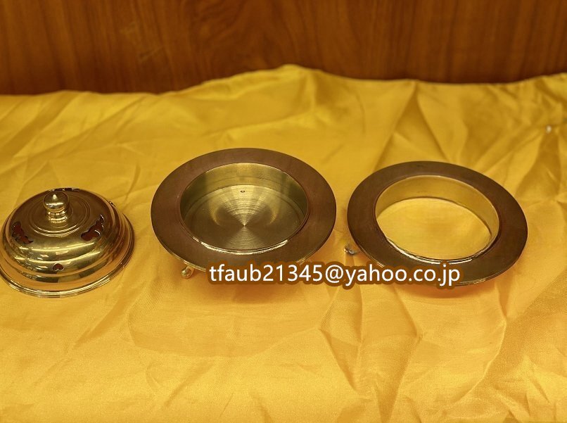 ケーリーフショップ】「密教法具 寺院用仏具」火舎香炉 真鍮製 ケーリーフショップ】「密教法具 寺院用仏具」火舎香炉 真鍮製