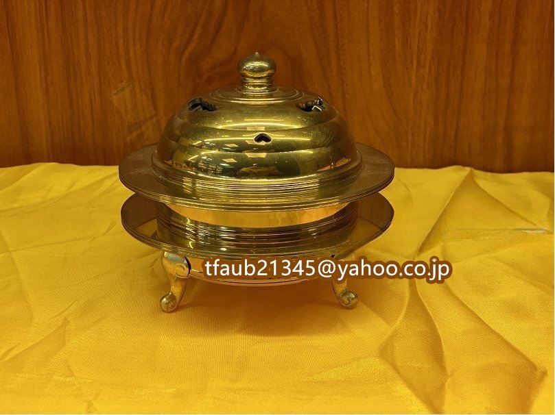 ケーリーフショップ】「密教法具 寺院用仏具」火舎香炉 真鍮製 ケーリーフショップ】「密教法具 寺院用仏具」火舎香炉 真鍮製