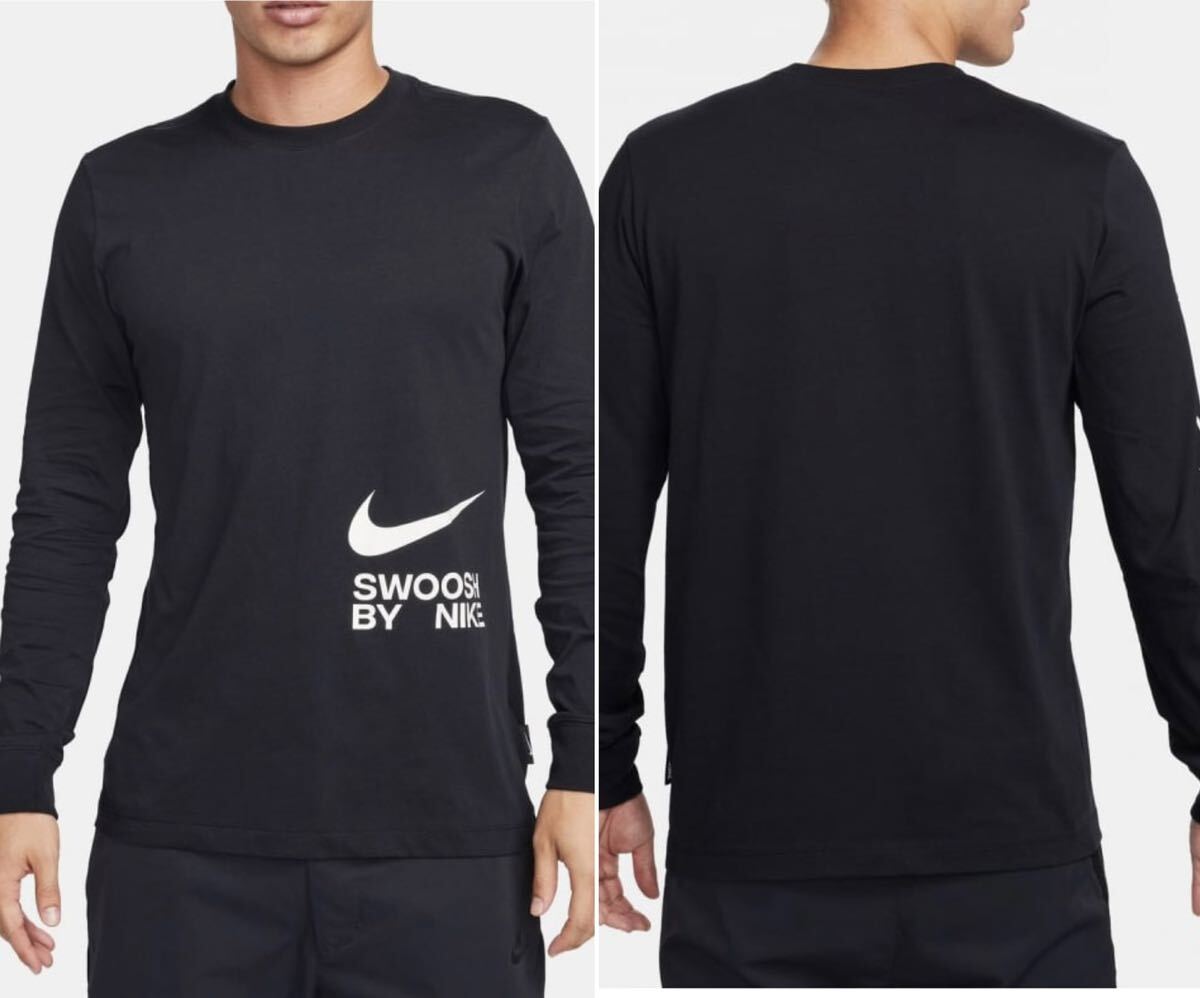 新品 ナイキ SWOOSH BY NIKE T-shirt スウッシュ 長袖Tシャツ ロンT ブラック&ホワイト 黒 白 ［ XLサイズ ］ 2枚セットの画像8