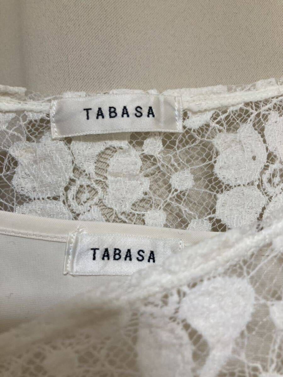 TABASA★タバサ フラワーレース チュニック 34/Mサイズ相当 オフホワイト レディース インナーキャミソール付 ワンピース 総レース 日本製_画像8