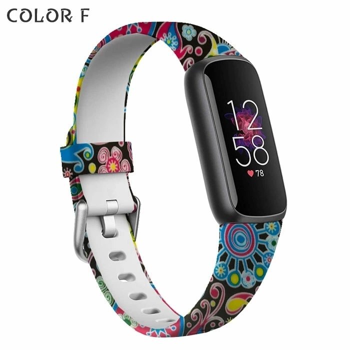 fitbit luxe トラッカー バンド 対応 交換用 ベルト ゼブラ柄 ヒョウ柄 花柄 シリコン 着替えストラップ スマートウォッチ ベルト☆COLOR D_画像8