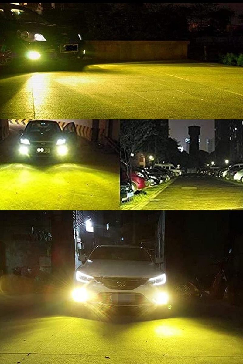 h3 led フォグランプ フォグ 黄色 LEDフォグランプ イエロー霧灯 トラック車検対応 四面発光イエロー/黄色 80W 3000k 16連 SMD 2個セット_画像6