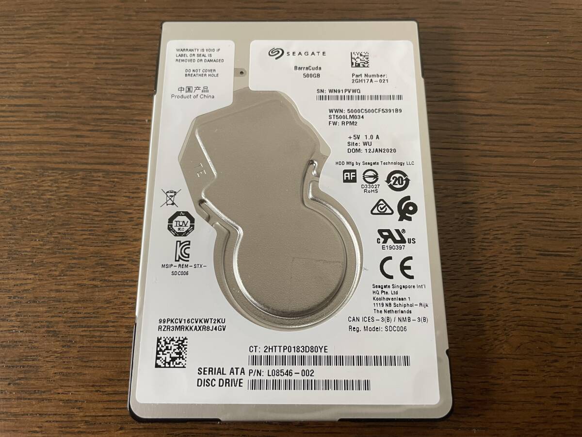 Seagate BarraCuda 2.5インチHDD SATA■500GB⑧の画像1