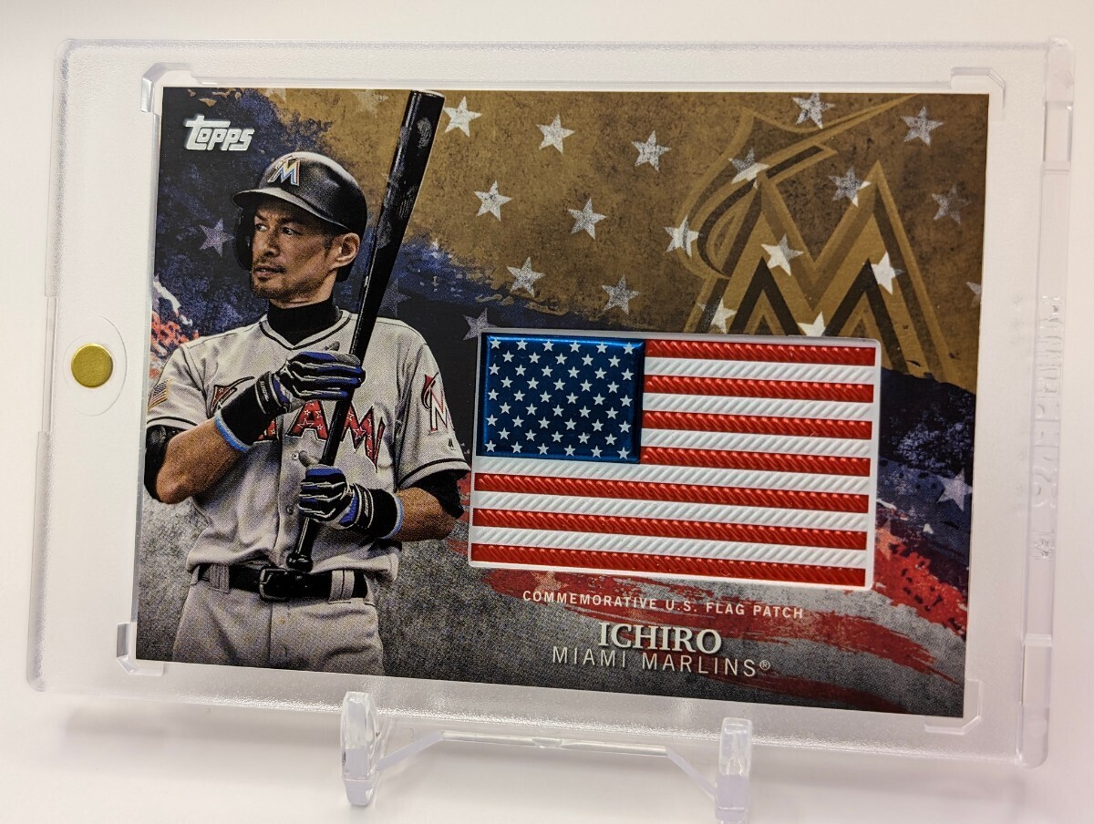 【99枚限定】イチロー/2018/Topps/Series Two/U.S FLAG PATCH CARD/マーリンズ_画像2