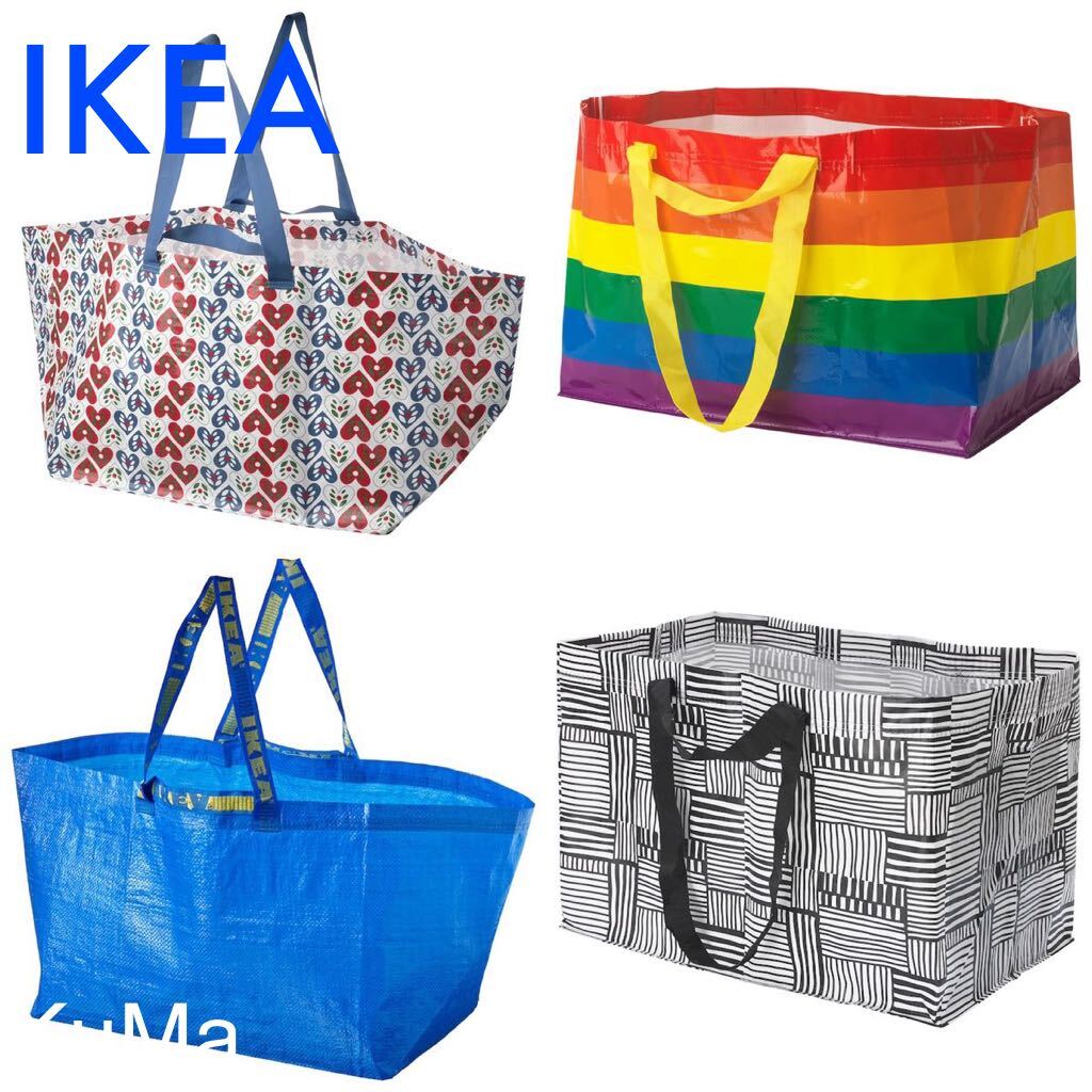 IKEA エコバッグ4種セット フラクタL ストールストッマ ヴィンテルファンも フィスラ 4枚セット 引越し ランドリーバッグの画像1