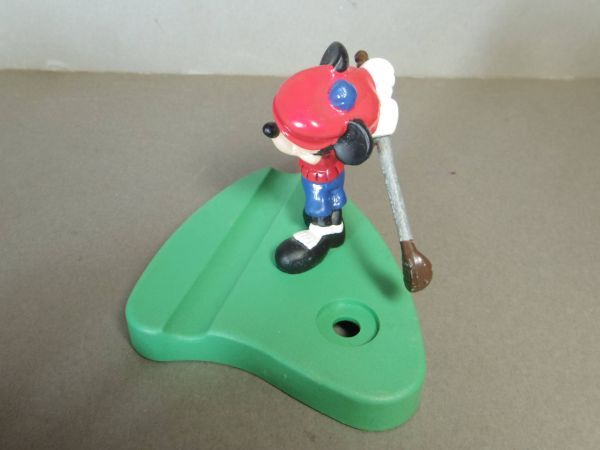 ディズニー ミッキーマウス PVCフィギュア付きペン置き ゴルフ ゴルファー BULLYLANDの画像2
