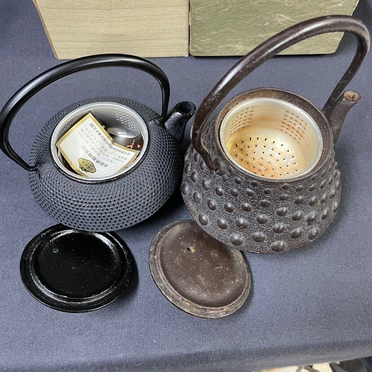 南部鉄器 急須 5点まとめ 約4kg 盛栄堂 岩鋳 丸政 鉄瓶 茶器 煎茶道具の画像3