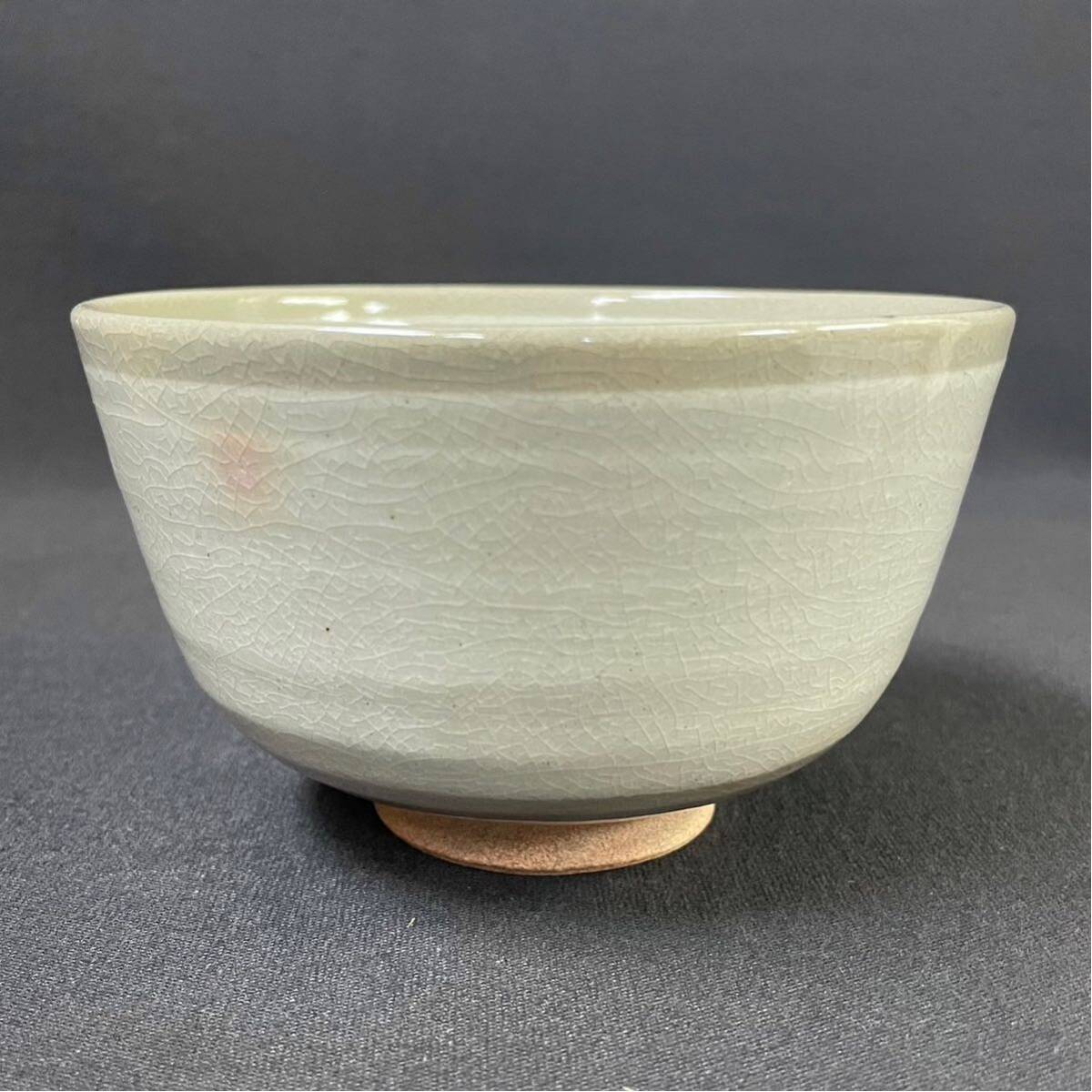 【未使用品】瑞靖窯 小栗靖作 金彩 赤絵茶 共布 栞 共箱付き 抹茶碗/茶器/煎茶道具/陶器/美濃/在銘_画像4