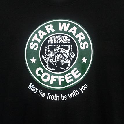 送込　STARWARS　COFFEE　半袖Tシャツ　黒色　XLサイズ _画像2