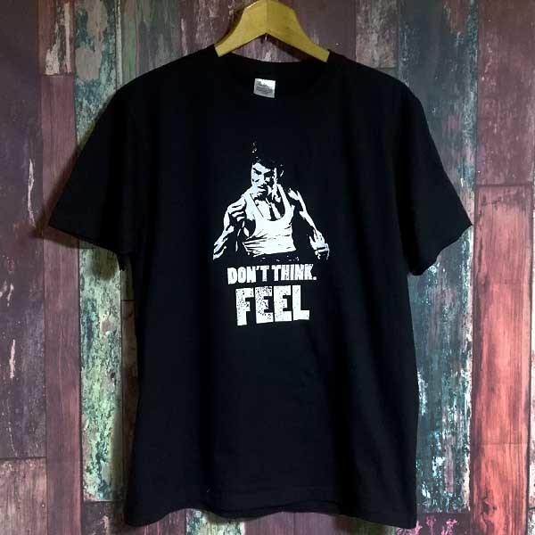 送込　ブルースリー　Don’t think FEEL　李小龍　半袖Tシャツ　黒　2XLサイズ_画像2